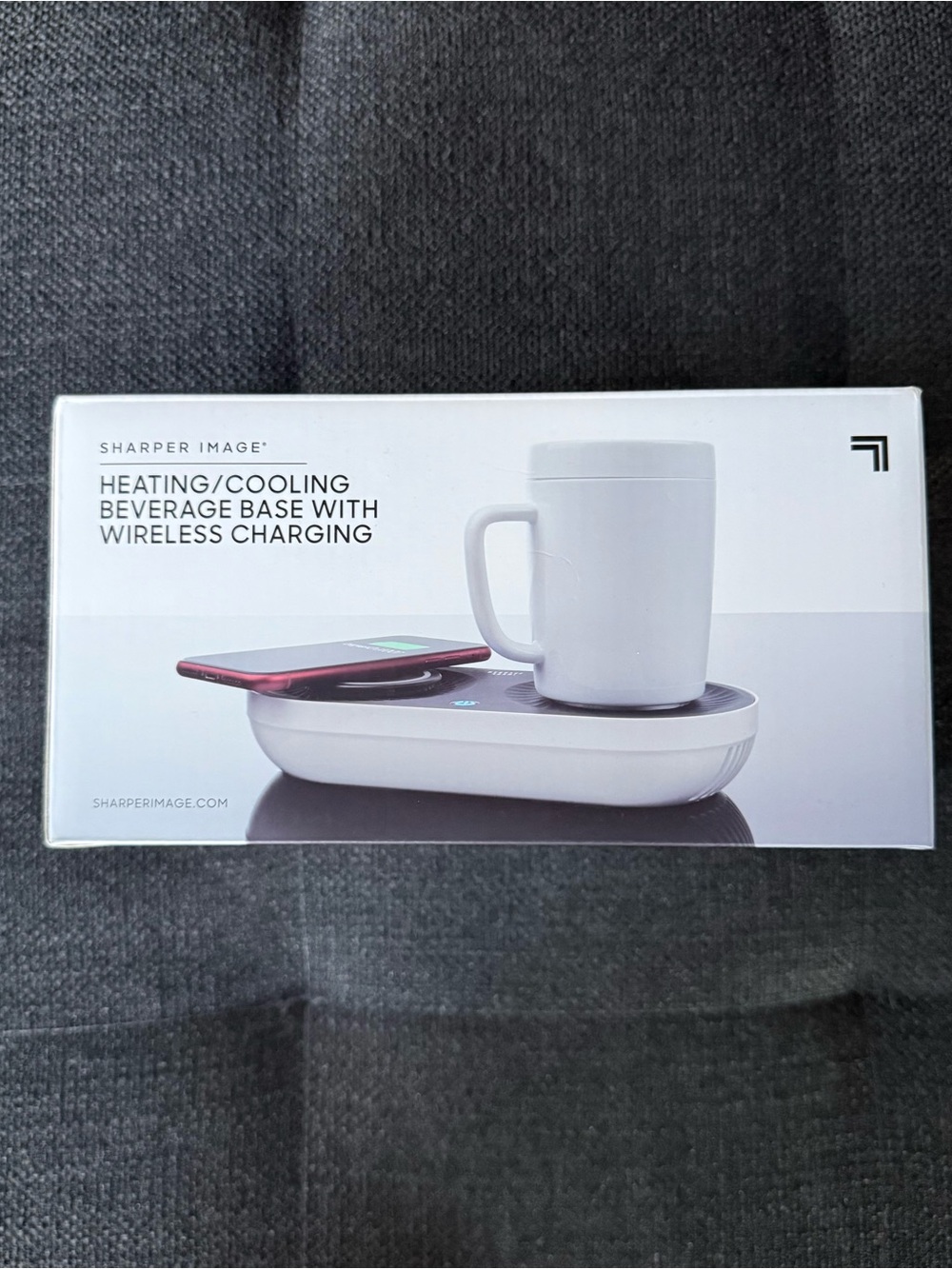 Sharper Image Heating and Cooling Beverage Base with Wireless Charging NIB